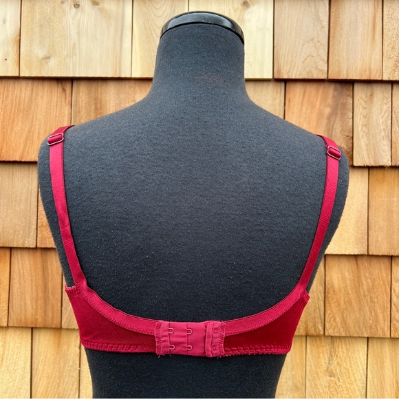 VTG 90s Vassarette Unlined Burgundy Lace Bra, 34C - Picture 8 of 9